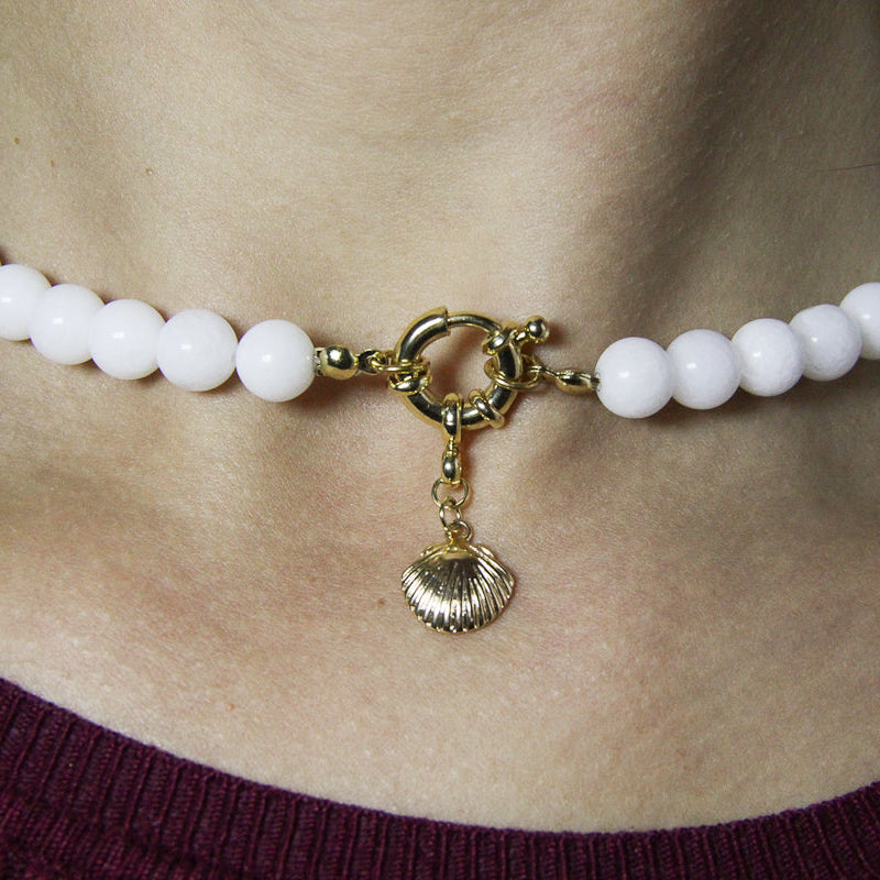 Collana in Agata bianca