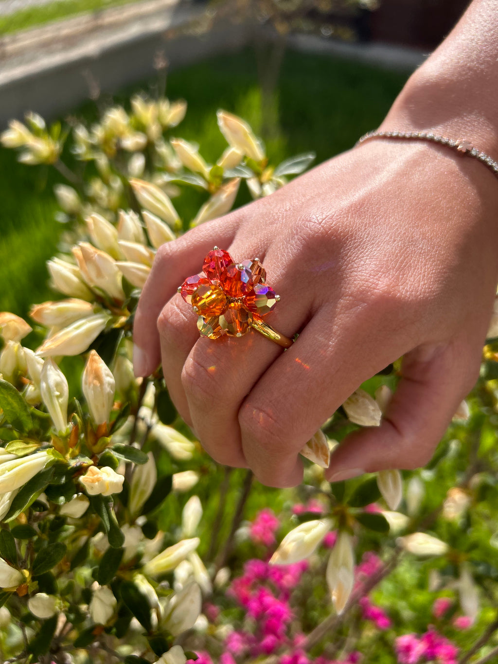 Anello regolabile in cristalli Swarovski