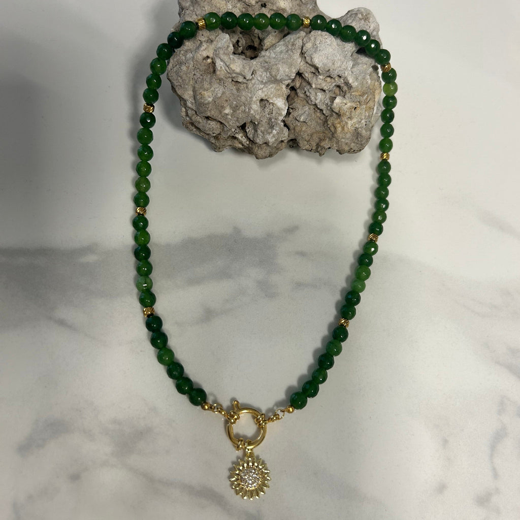 Set Gioielli - Avventurina e Collana Acciaio