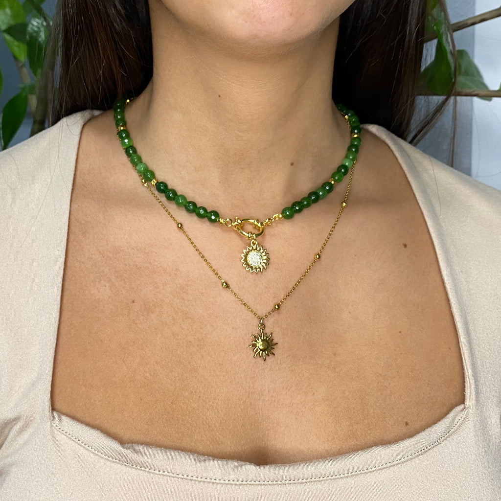 Set Gioielli - Avventurina e Collana Acciaio